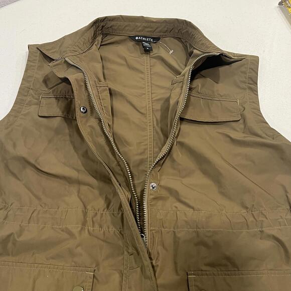 Athleta Boundless Vest Olive Green NWOT Medium Water Repellent - Picture 6 of 8